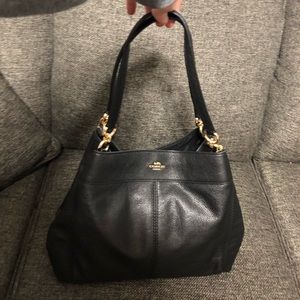 💋Coach Black Pebbled Leather Purse Style F27593💋